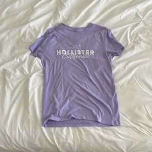 light purple Xs Hollister logo tee